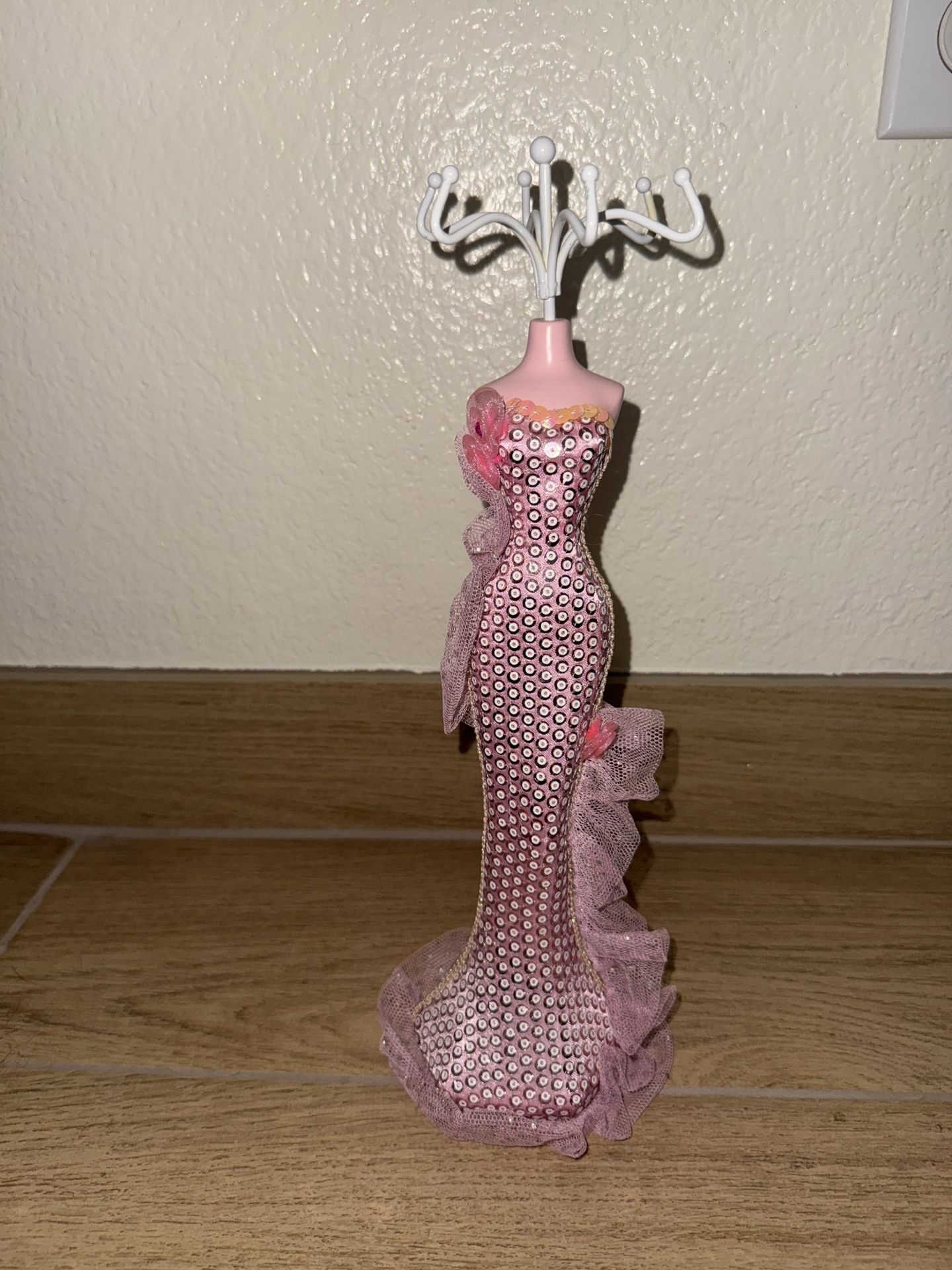 Jewelry Display Mannequin Pink Dress 14”
