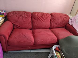 Big red 82" couch ( ornate cover not included)
