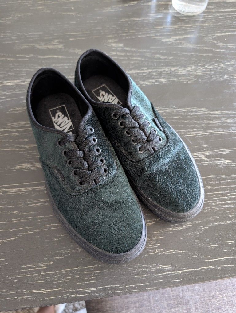 Green Velvet Vans