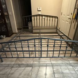 New King Size Bed Frame In Gray 