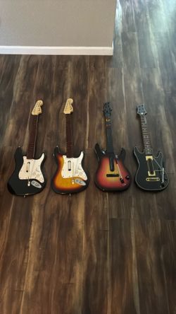 Xbox 360 rockband and guitar hero guitars