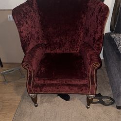 Red Felt Chair , Extremely Nice For Photos 