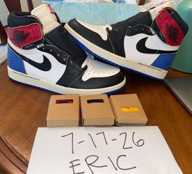 Nike Air Jordan 1 Retro High OG SP Union LA Fragment Varsity Red Sport Royal size 9.5 Purchased from UNION LA - BELOW RETAIL!