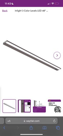 3 Color Levels Dimmable LED Under Cabinet Lighting With ETL Listed, 48-Inch