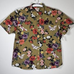 3XLT GOODTHREADS Poplin Hawaiian Shirt, Aloha Bird Shirt Crane Paradise