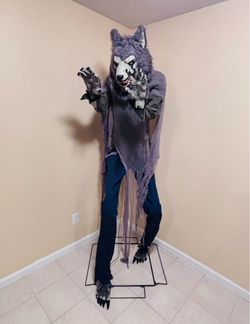 Haunted Hill Farm 7-Ft Tall Towering Werewolf, Motion-Activated Halloween Animatronic