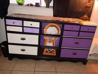 Hand-Painted Artistic 9-Drawer Dresser