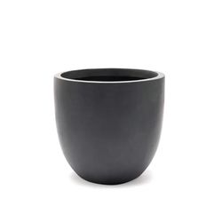 Luxenhome 9.2 in. H Round Tapered Dark Gray MgO Composite Planter Pot,WH033