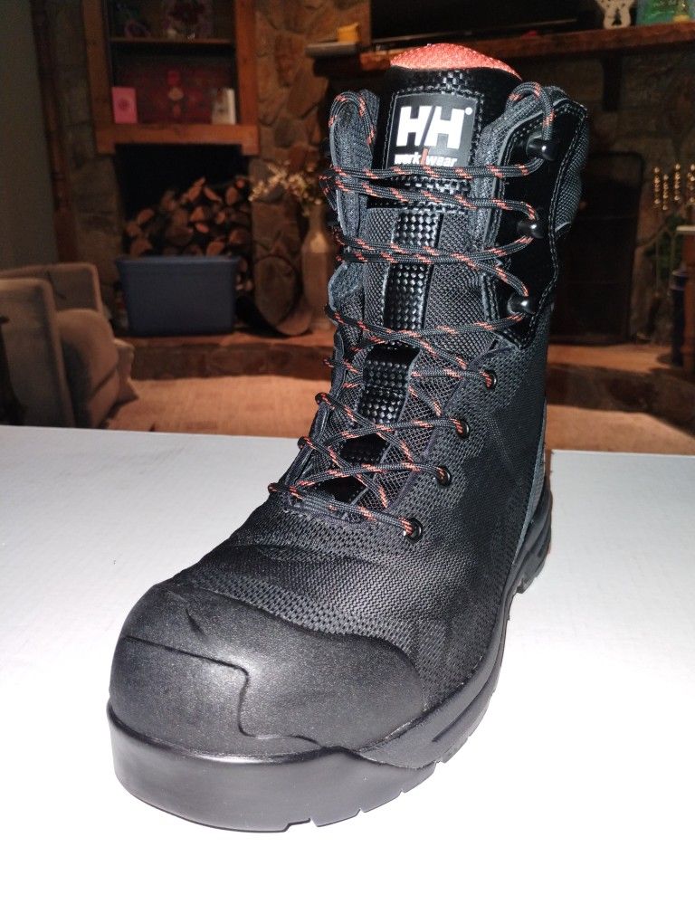 (Size-11) Like New, Helly Hansen Workwear Men's Aluminum Toe Composite Plate 8 Inch High Abrasion Waterproof Work Boots#HHF212005