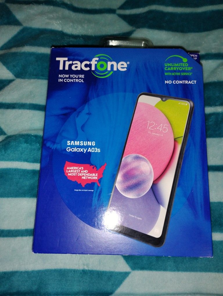 SAMSUNG AO3S SMART PHONE WITH CASE,CHARGER,WILL NEED A NEW SIM CARD,GOOD CONDITION $10 CASH.
