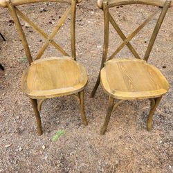 2 Dining Chairs, Wood, Hand Scraped, Taylor & Logan