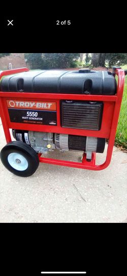 Troy-Bilt 5550 watt/ 8550 starting watt wgenerator. Briggs and Stratton 10 hp OHV 