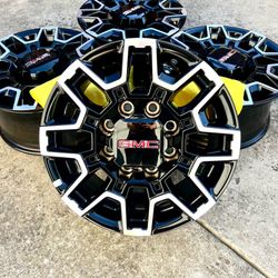 Brand New 2026 18” GMC Sierra 2500 AT4X OEM Black and Machined Wheels