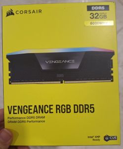 Brand new Corsair Vengeance RGB 32GB DDR5 6000MHz CL36 RAM Kit. Model CMH32GX5M2E6000C36.