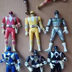 8 mighty morphin power rangers vintage figures 