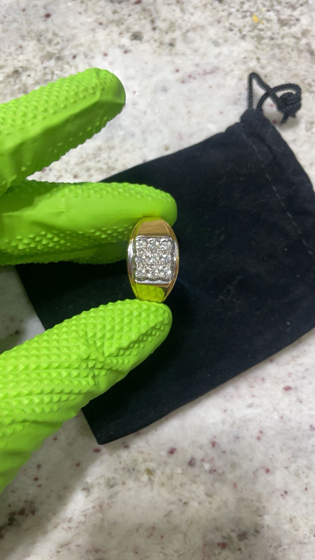 Two Tone Gold Vermeil Ring Size 12