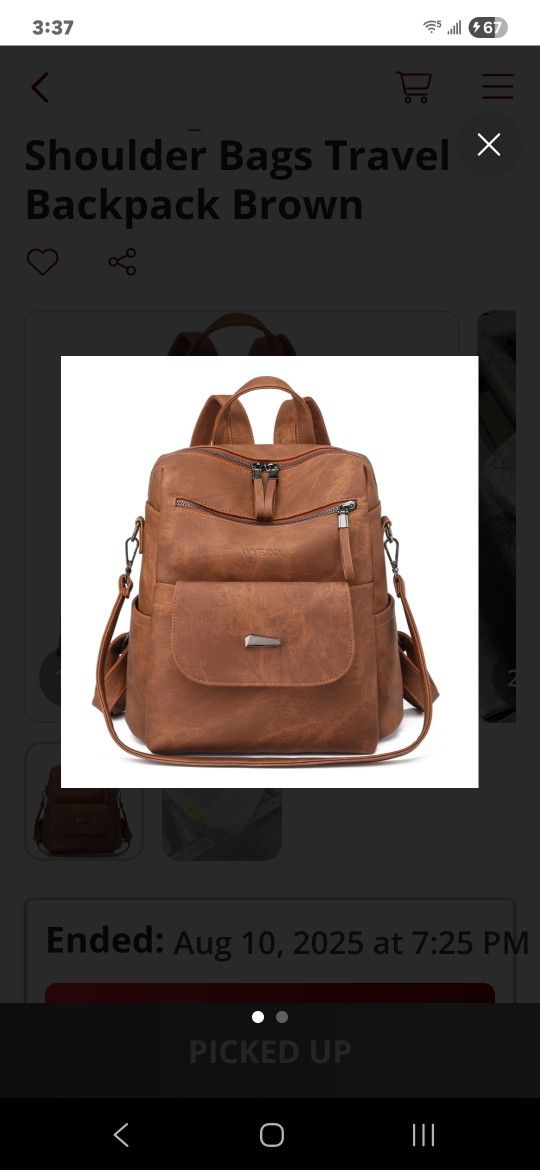 Brown Leather Backpack