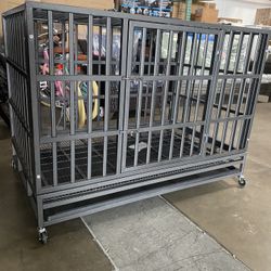 48 inch Heavy Duty Indestructible Dog Crate,2025 New Upgraded Reinforced Baseplate for Large Dogs,XL Dog Crate for High Anxiety Dogs/Max Load Capacity