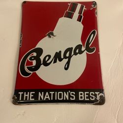 Vintage Porcelain Bengal Light Bulb Advertising Sign