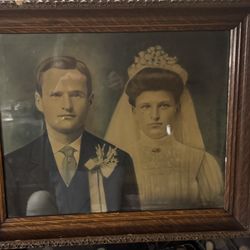 Antique Wedding Portrait on canvas