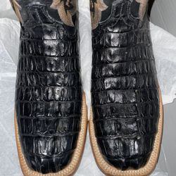 Lucchese Black Crocodile & Goat Size 8.5 D