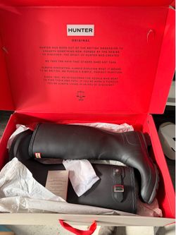 HUNTER Original Back Adjustable Tall Rain Boot - Women's size 8