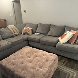 2 Piece Sectional Sofa With Ottoman 