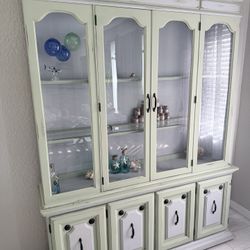 Distressed China Cabinet With Lights