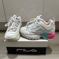 FILA Kids Disruptor II 2 KD White/Pink Sneakers – Size 12