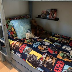 Blue Bunk Bed & Dresser Set