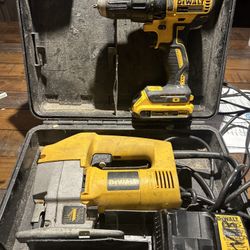 Dewalt jigsaw and 1/2 cordless drill driver 