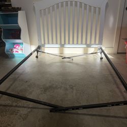 White Twin Bed Headboard With Metal Frame 