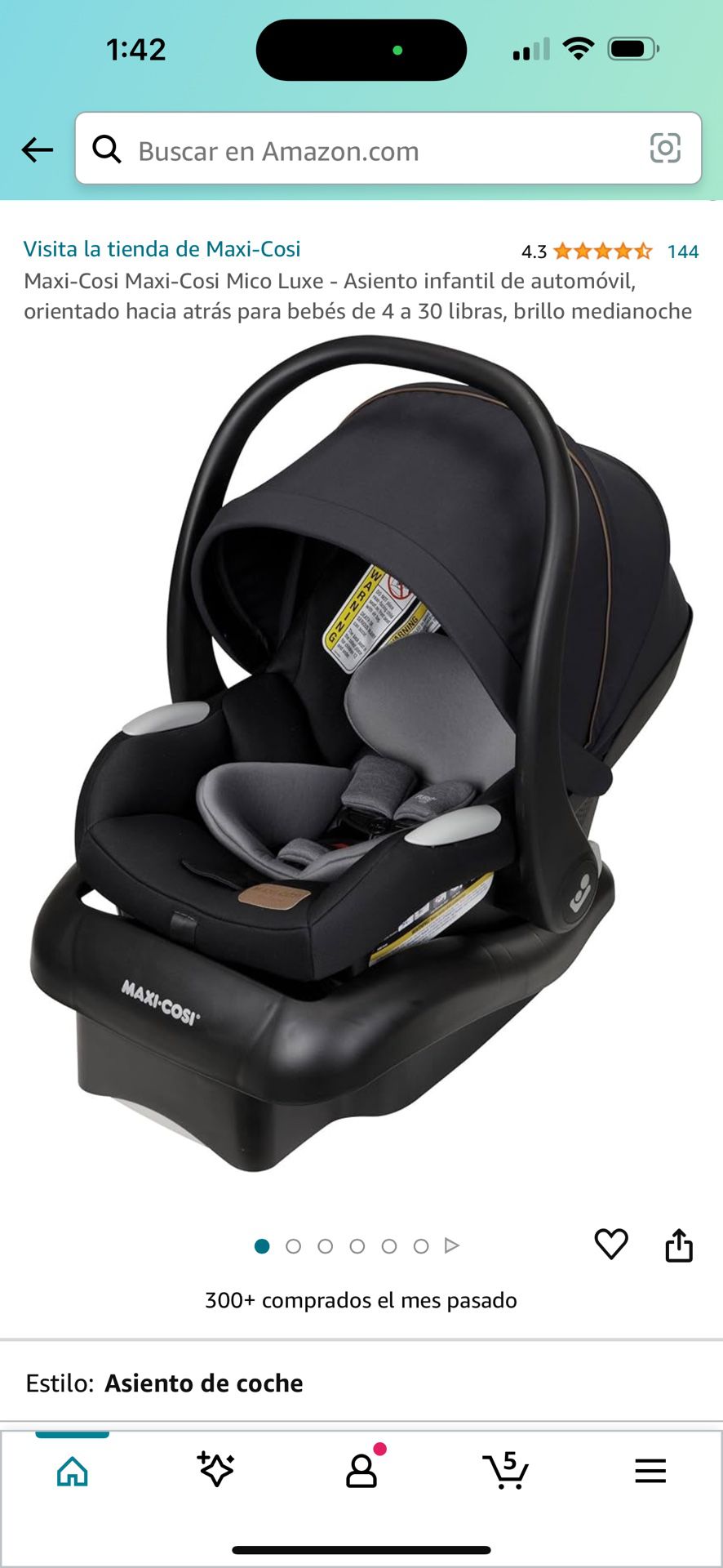 Maxi-Cosi Maxi-Cosi Mico Luxe Infant Car Seat, Rear-Facing For Babies From 4–30 Lbs And Up To 32”, Midnight Glow