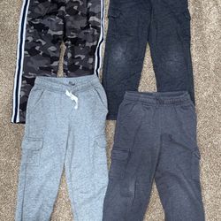 Boys Fleece Pants (3)/Lined Athletic Pants (1), Size 5
