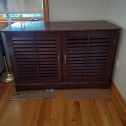 Threshold Mahogany Brown Tv Stand Storage