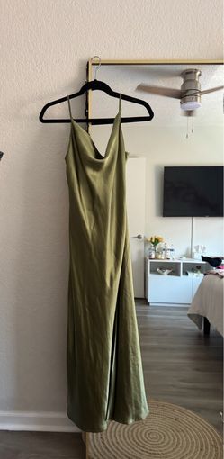 Silk green event dress