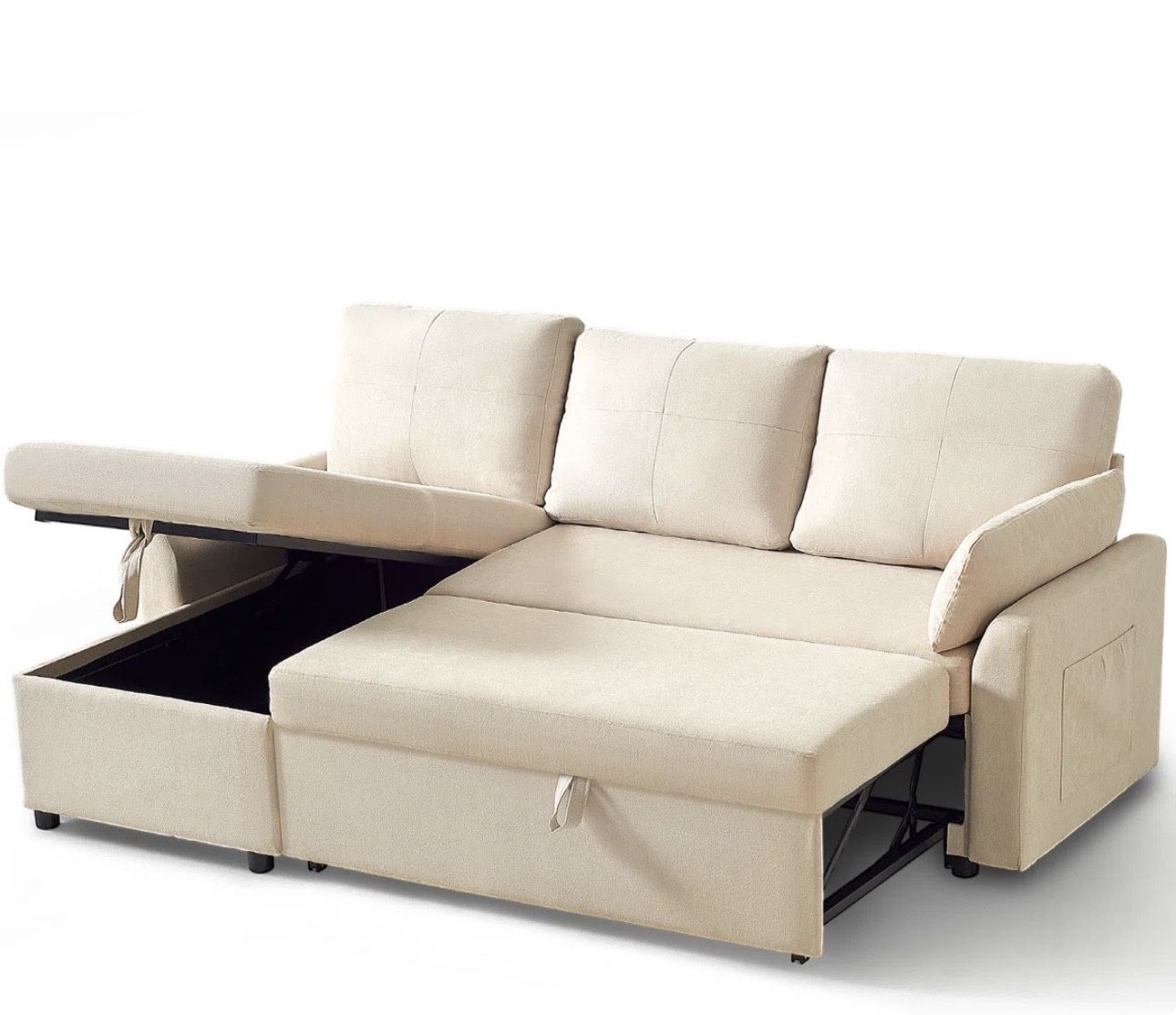 Lightly Used Beige Pull Out Bed Couch