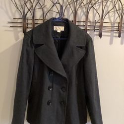 Michael Kors pea coat wool blend gray jacket