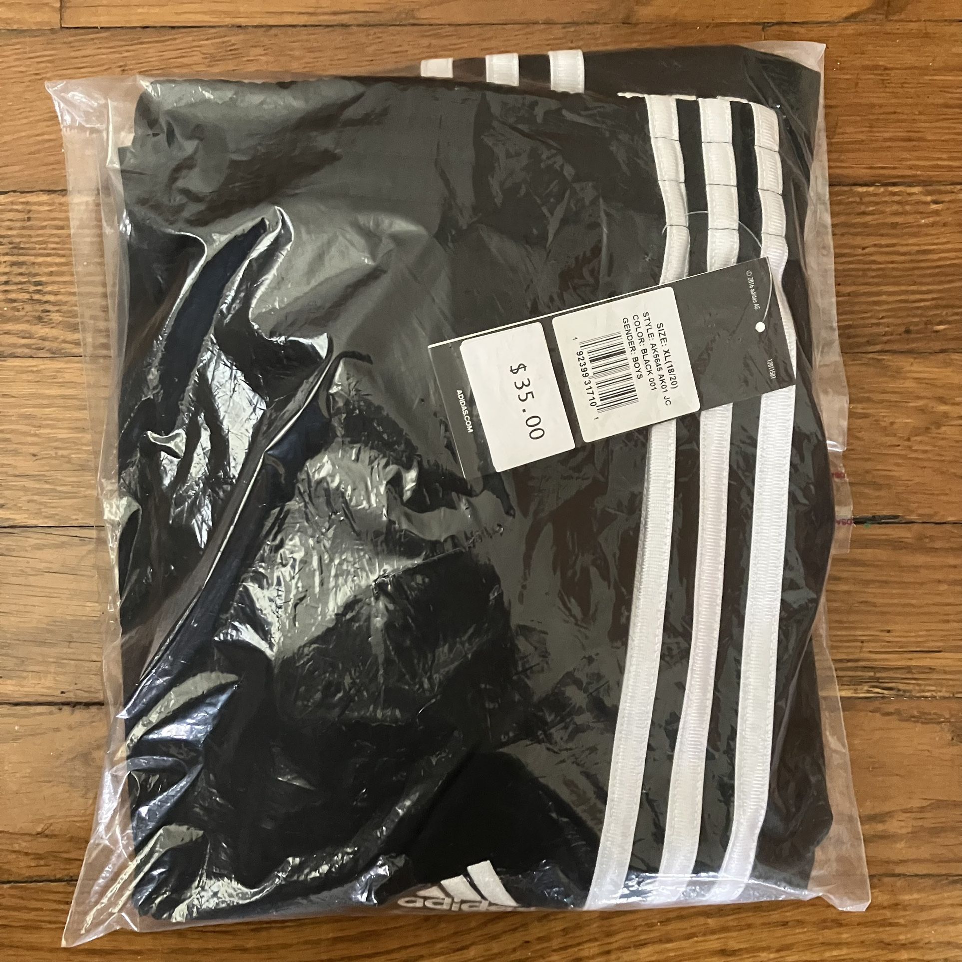 Adidas NWT Size Youth XL 18 20 Track Pants Joggers Black White