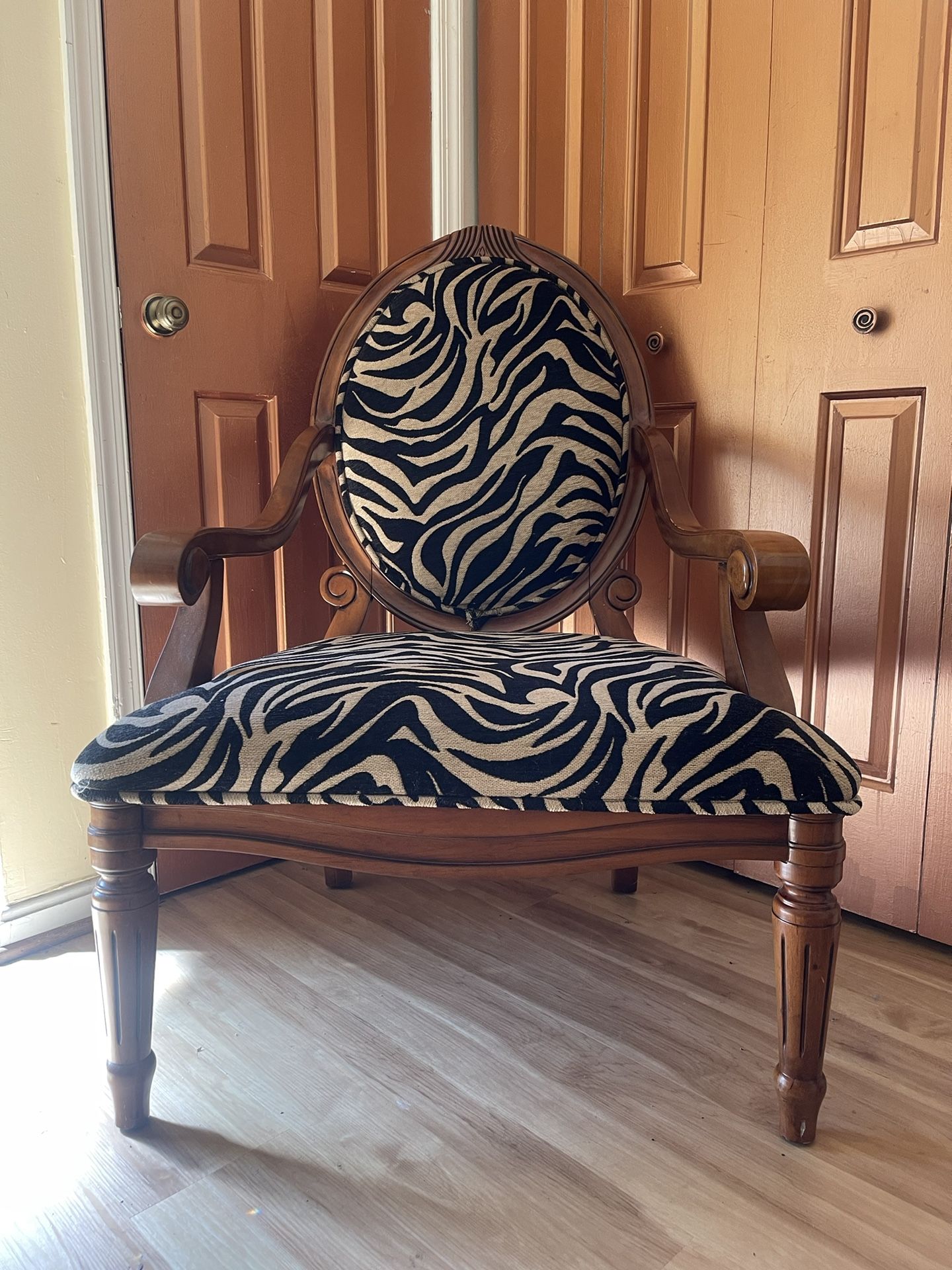 Vintage Haverty's Zebra Pattern Accent Arm Chair