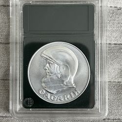 Yuri Gagarin Flown Metal Coin Vostok Rocket