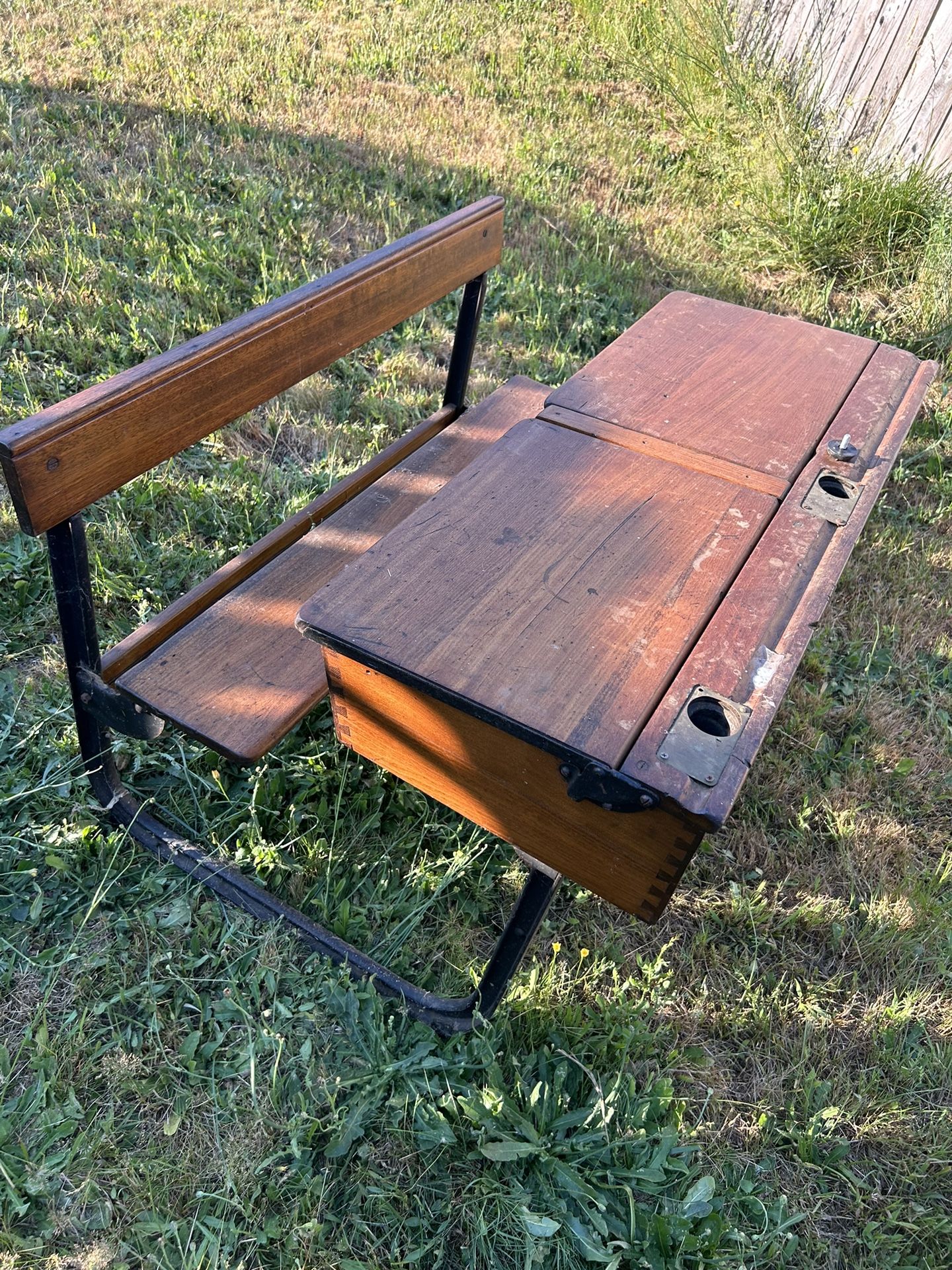 1900’s Antique Double Seated School Bench