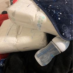 Newborn Diapers Bib And Bottle 
