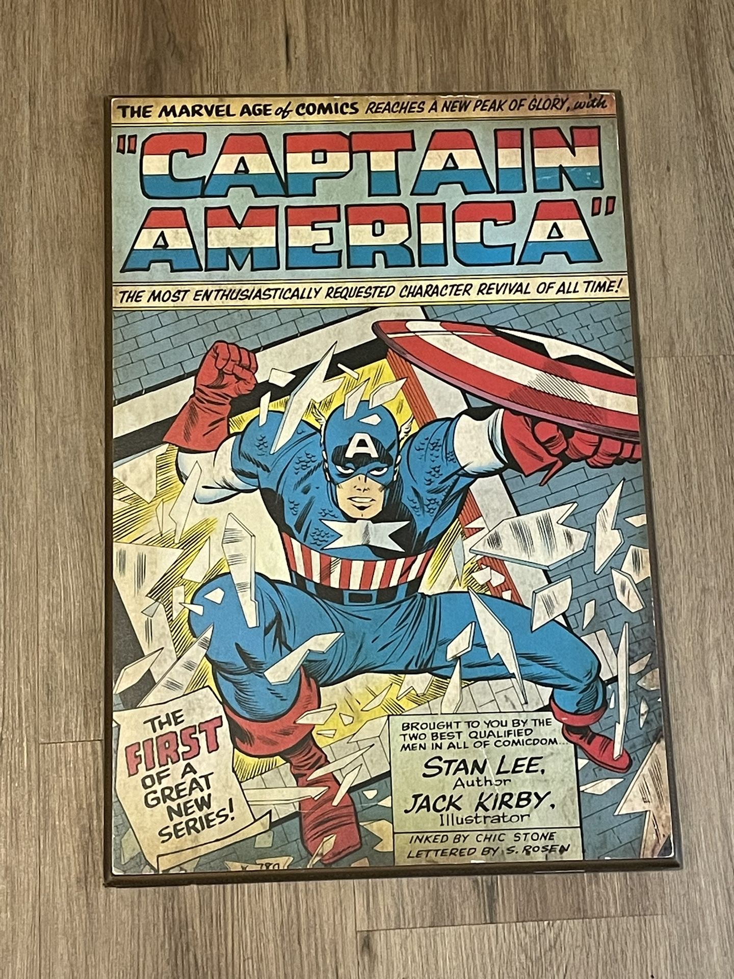 Captain America Wooden Wall Art Poster