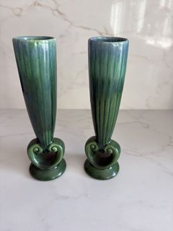 Vintage mid-century ceramic bud vases