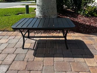 Black Slatted Outdoor Coffee Table