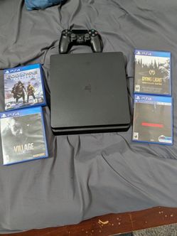PS4 console controller and games (cords included)