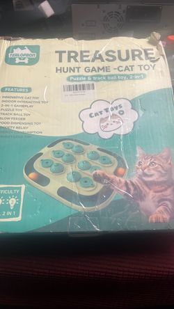 2in-1 Cat Puzzle Toy, Peek-and-Play Box, Track Balls for Indoo... Large Size, stable board, no lo...