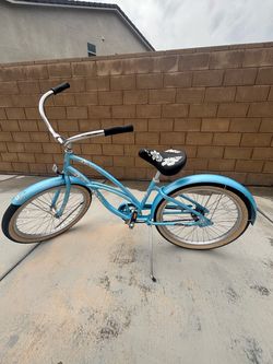 Beach Cruiser Bicycle Light Blue Floral