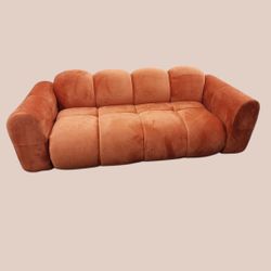 BRAND NEW 8ft sofa VELVET ORANGE FABRIC custom made available